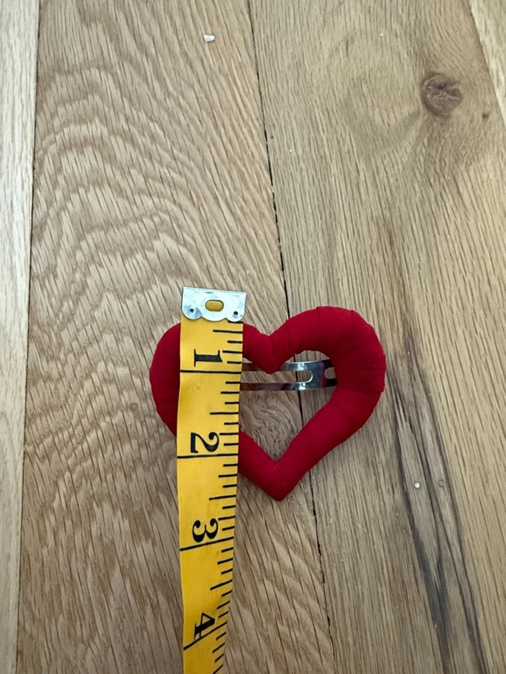 Red Heart Fabric Hair Clip